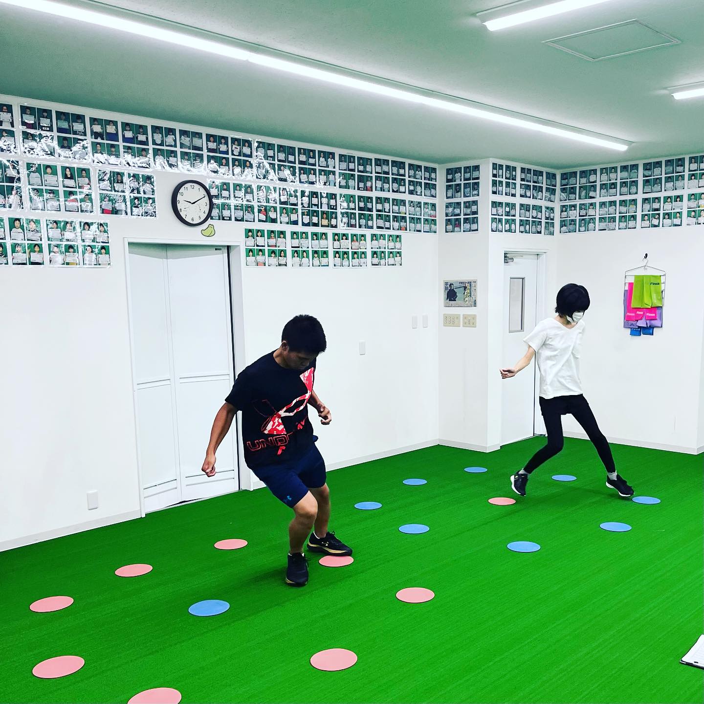 フィジカルテストの練習中