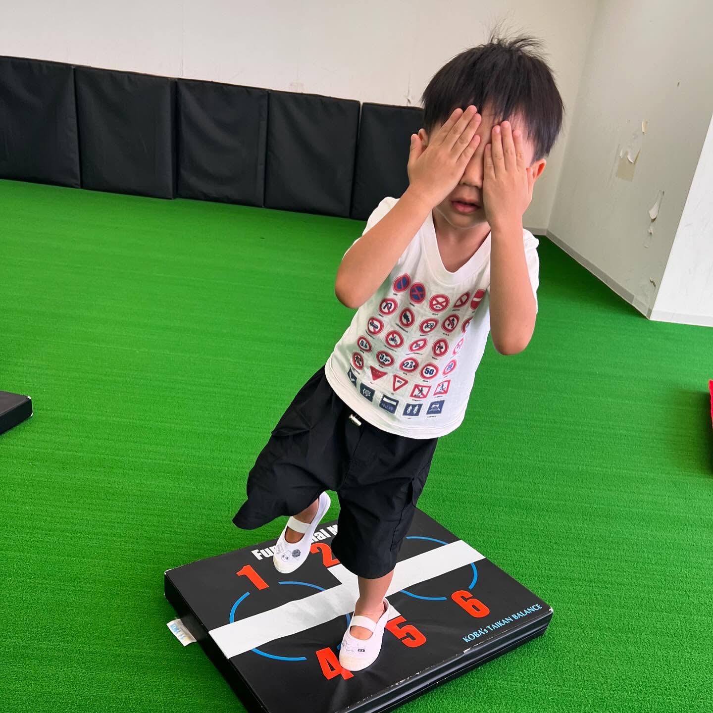 目をかくしてバランス