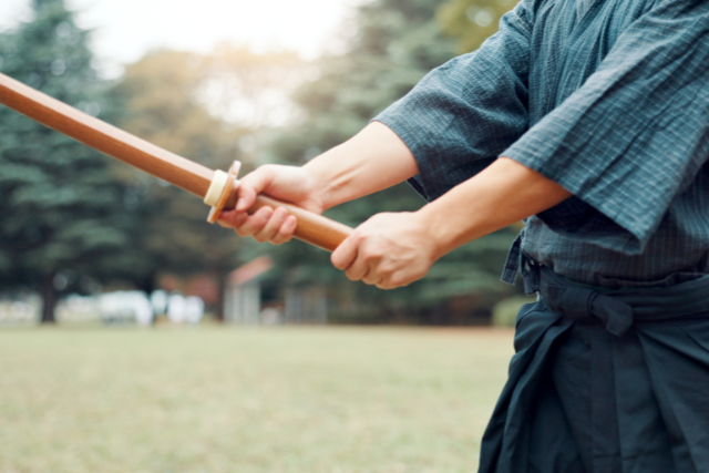 剣道をしている手元