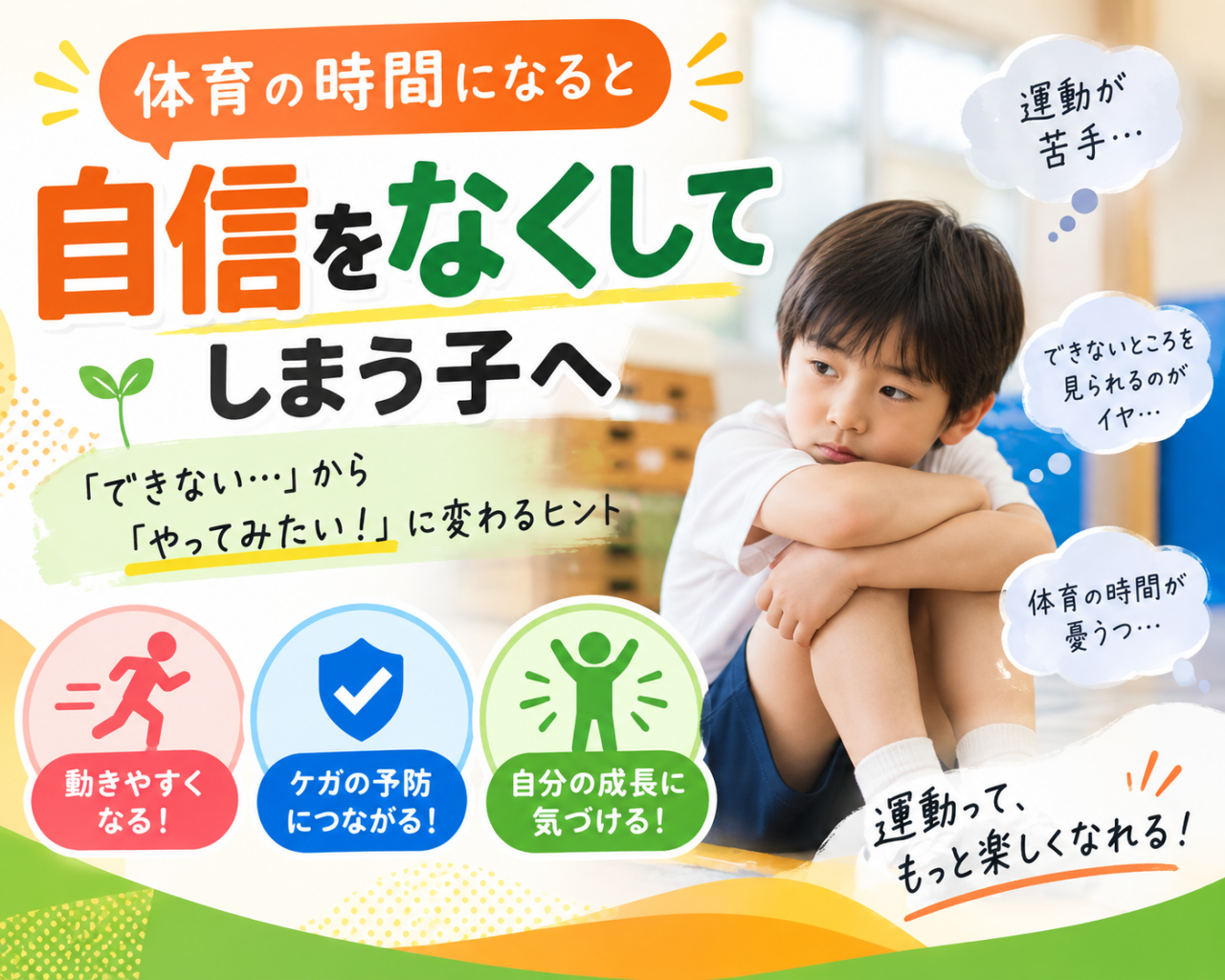 ☆ブログ☆体育の時間になると自信をなくしてしまう子へ